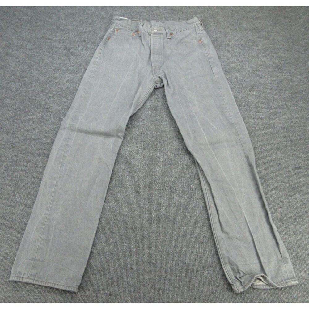 Levi Mens Jeans 501 Original Fit Grey Button Fly Denim 31x34